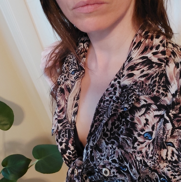 Leopard Button Up Top - Picture 3 of 11